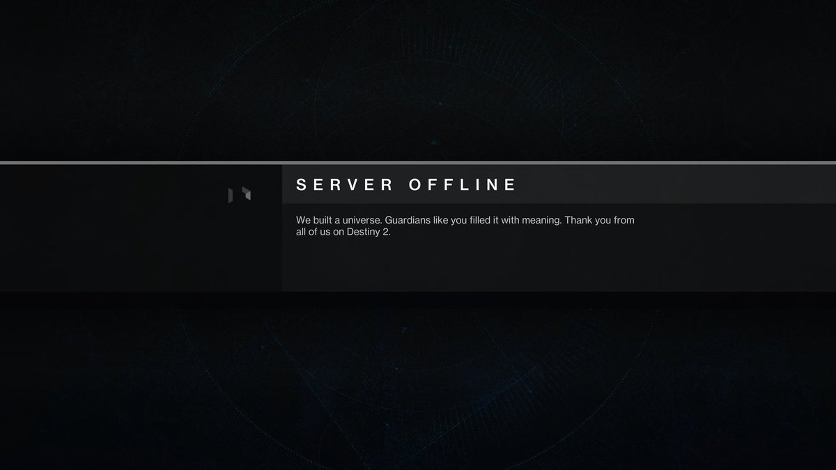 SpaceCaticorn's tweet photo. This is the beginning of the end. It's a sad moment for me, I've spent over the past decade playing these games meeting new friends and taking on hardened foes. This moment has me tearing up. Thank you to everyone at @Bungie for making these past 12 years such great experience. https://t.co/lRIHJaUslw