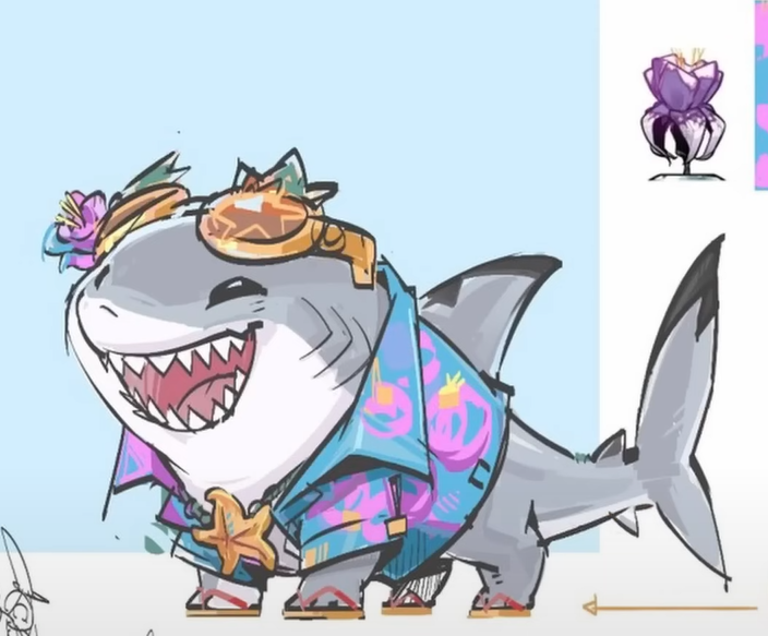 PuppyOnLeash's tweet photo. @Sentinel_pr1me It kinda looks like this alt design for the sunshine landshark skin. Could we possibly get it? or it might just be an easter egg. https://t.co/Jybzfnog1C