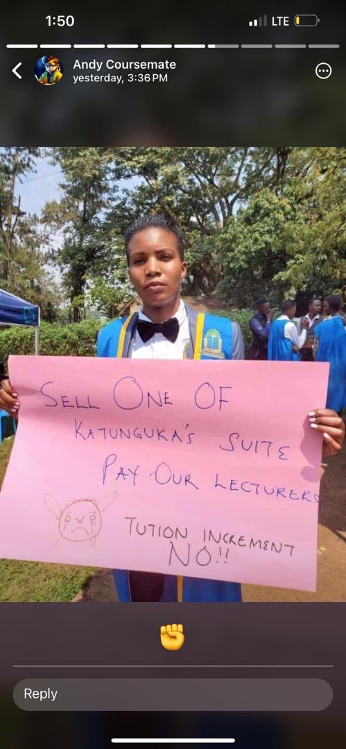 EliKatunguka's tweet photo. I love students @kyambogou , they can go all the way to amuse themselves at my expense. Typical of young people these days https://t.co/hLAfXKdMXQ