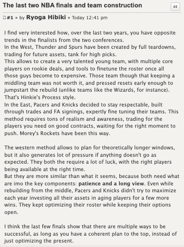 RealGM's tweet photo. RealGM Member Post: The Spurs and Knicks are in the Finals for opposite reasons, one tanked and one didn't. Longtime poster Ryoga Hibiki argues why the path matters less than the plan: https://t.co/cyMoIdooM0 https://t.co/seQ4M0nCqX