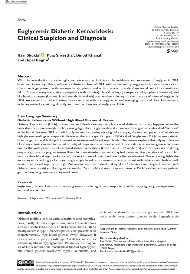 Leo_Santo5's tweet photo. 🩸💉Cetoacidosis Euglucémica - Sospecha Clínica y Diagnóstico

🔰📚Clinical Medicine Insights: Endocrinology and Diabetes

https://t.co/dJoioaFY7Y

Enlace a Artículo Completo👇🏻✅🆓
https://t.co/xumUMHb5Li https://t.co/ZtY2vVp92d