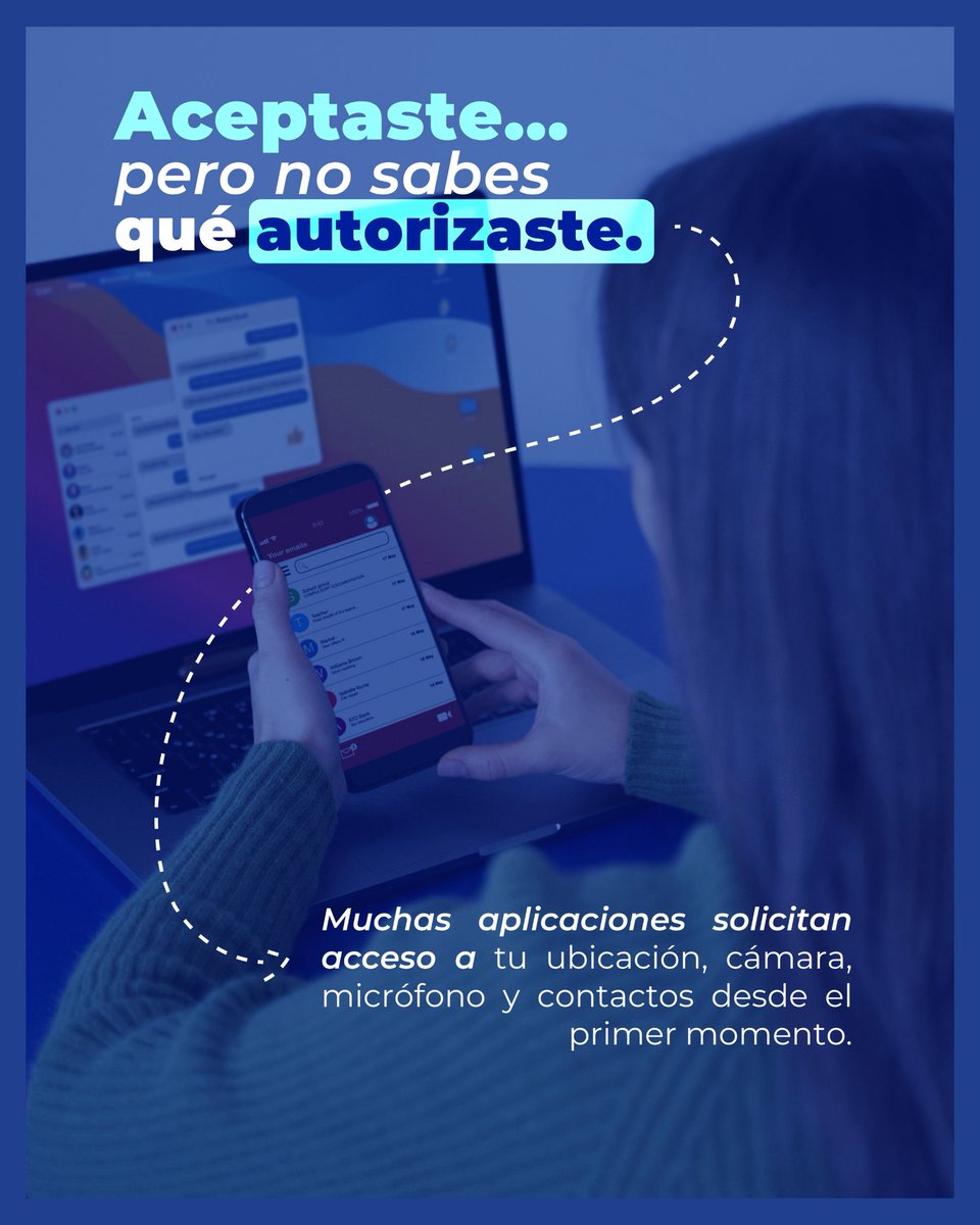 Telecom_Ec's tweet photo. 📲 Cada vez que instalas una aplicación, también decides a qué información le permites acceder.

Antes de presionar "Aceptar", revisa los permisos que solicita y pregúntate si realmente son necesarios para su funcionamiento.

🔒 Proteger tus datos empieza con decisiones informadas.

#GobiernoDelEcuador #MintelConecta