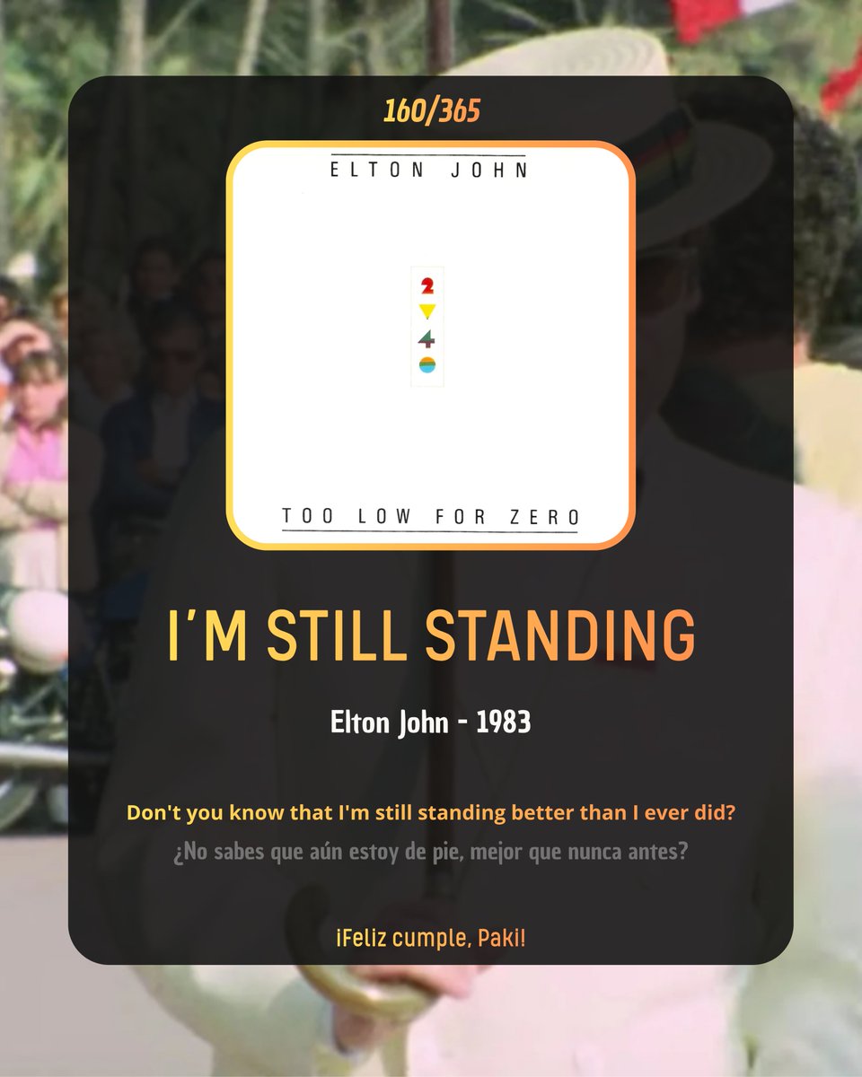 lycorisrelex's tweet photo. Canción del día - 160/365
I'm Still Standing - Elton John
Pedido especial de @Pakito0609 
¡Feliz cumple, Paki!

https://t.co/EBrg0G1Wkb https://t.co/1KzqlTeraR