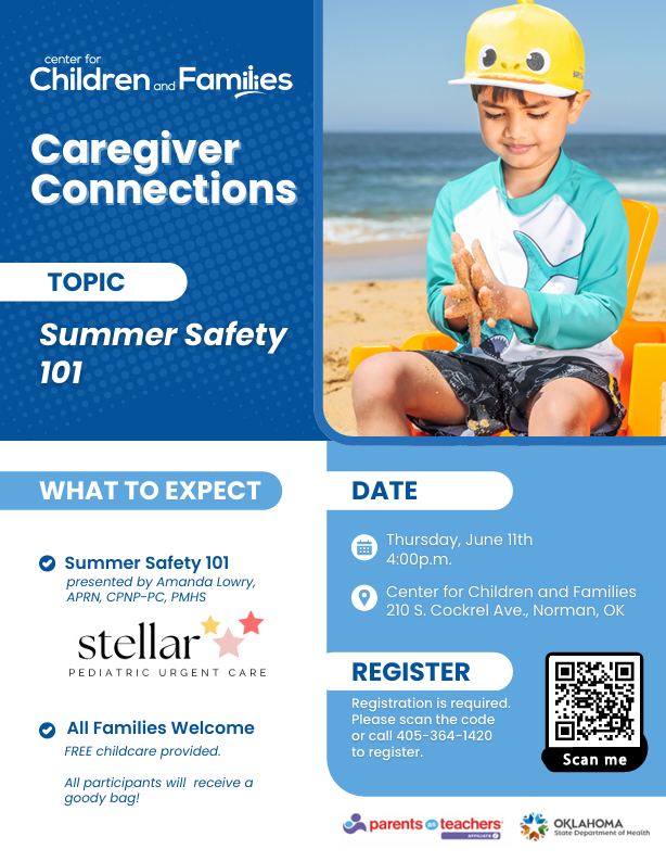 CCFInorman's tweet photo. Join us this Thursday, June 11th at 4:00p.m. for Summer Safety 101 presented by Amanda Lowry, APRN, CPNP-PC, PMHS of Stellar Pediatric. 
FREE childcare provided &amp; participants will receive a goody bag!

Registration is required: https://t.co/zZK5JMFPFc https://t.co/f1ovx1lRia