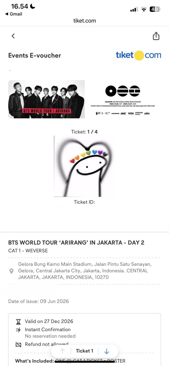 iniazhay's tweet photo. Alhamdulillah makasih All, yang sudah memberi dukungan dan doa baiknya yaa, teh @tetehjawir sama mamas @_mahameru__ akhirnya aku ketemu abang-abangan aslimu xixixiii. See you in December sayang kuu @BTS_twt @bts_bighit 🫶🏻🫶🏻🫶🏻 https://t.co/2Hmn9uoPjM
