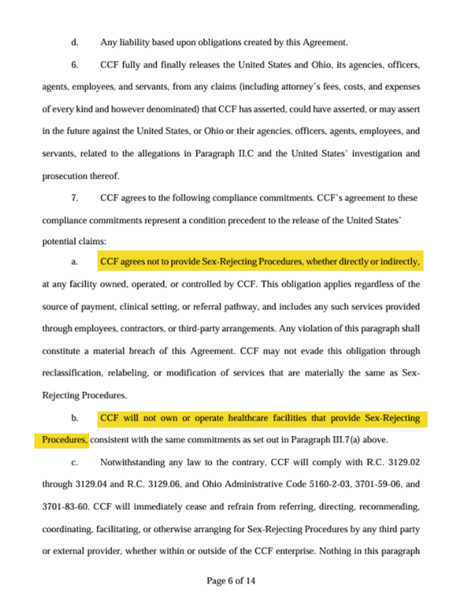 libsoftiktok's tweet photo. BIG WIN

@ClevelandClinic agrees in settlement with DOJ to commit $2 MILLION for detransition care and a 20-year BAN on s*x change surgeries for minors.

It should be banned forever, but other than that, big win 👏 https://t.co/OknyhVBDK7