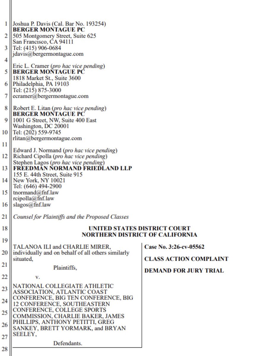 RyanKartje's tweet photo. News: USC linebacker Talanoa Ili and Stanford’s Charlie Mirer, have filed a class action lawsuit against the NCAA, the College Sports Commission and the major conferences, as well as some execs, 

Ili is alleging the CSC and House settlement NIL restrictions violate state laws https://t.co/BxtjesfshO