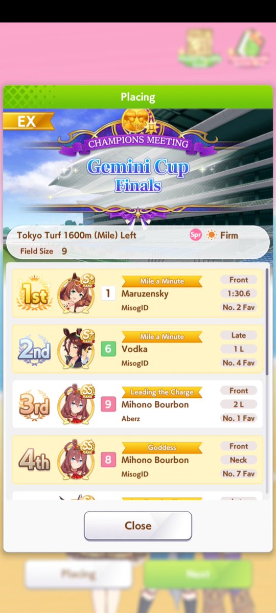 MisogID's tweet photo. ... mais Maruzensky a fermé la porte au bon moment avec son unique, et en ayant 3 des 4 umas avec Turf S ou Mile S, le match anormalement clément a été plié sans pitié (2e platine). https://t.co/ARmC5uZP9A