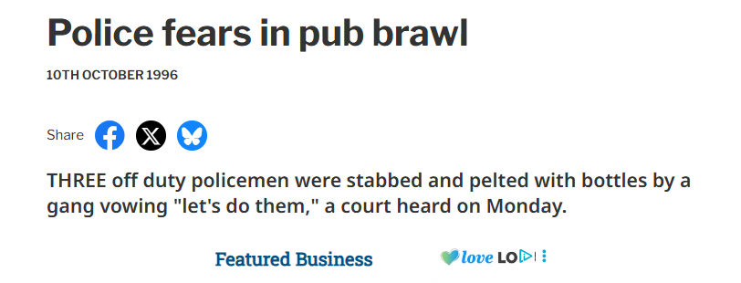AllyFogg's tweet photo. Earlier today someone tried to tell me that you hardly ever got random stabbings and knife crimes in Manchester in the 1990s. 

So I thought I would pick just one year 1996 - only coz it's exactly 30 years ago - and pick out just SOME of the incidents in JUST ONE local newspaper. https://t.co/1wGS89Y1R2