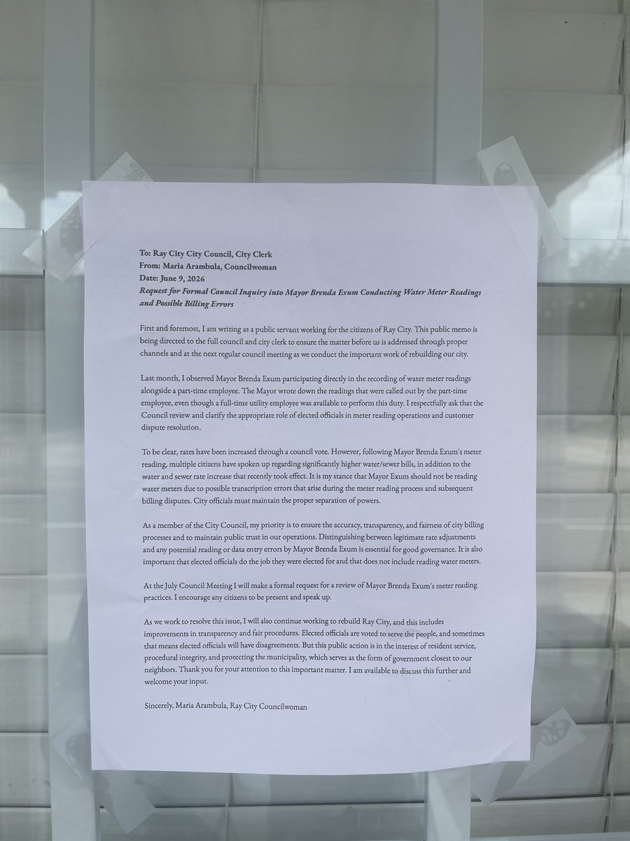 marihear's tweet photo. Public Notice, Ray City Councilwoman https://t.co/8E9orTCH8A