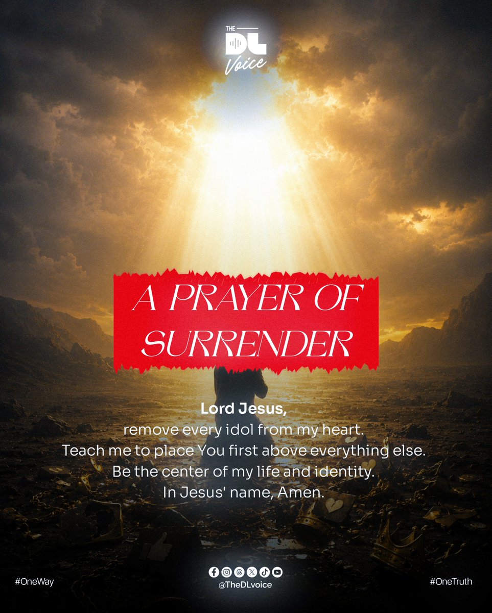 TheDLvoice's tweet photo. What is taking more and more of your attention?
If you struggle to set it aside, even for a minute, it is already an idol.
#OneWay
#OneTruth
#OneLife

🖼️ @Draema541 https://t.co/2fH0ghYubS