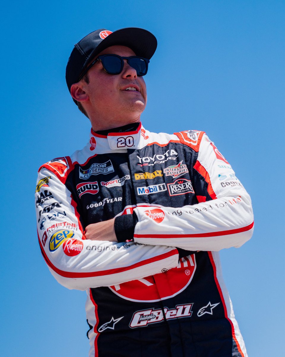 JoeGibbsRacing's tweet photo. NEWS 🚨 

@CBellRacing suffered a fractured left wrist after an accident on lap 148 of Sunday's NASCAR Cup Series race at Michigan International Speedway. After being evaluated and released from the infield care center, Bell returned home to North Carolina where X-rays confirmed the fracture.  Bell has been cleared and will be behind the wheel of the No. 20 Toyota Camry XSE this weekend at Pocono Raceway.