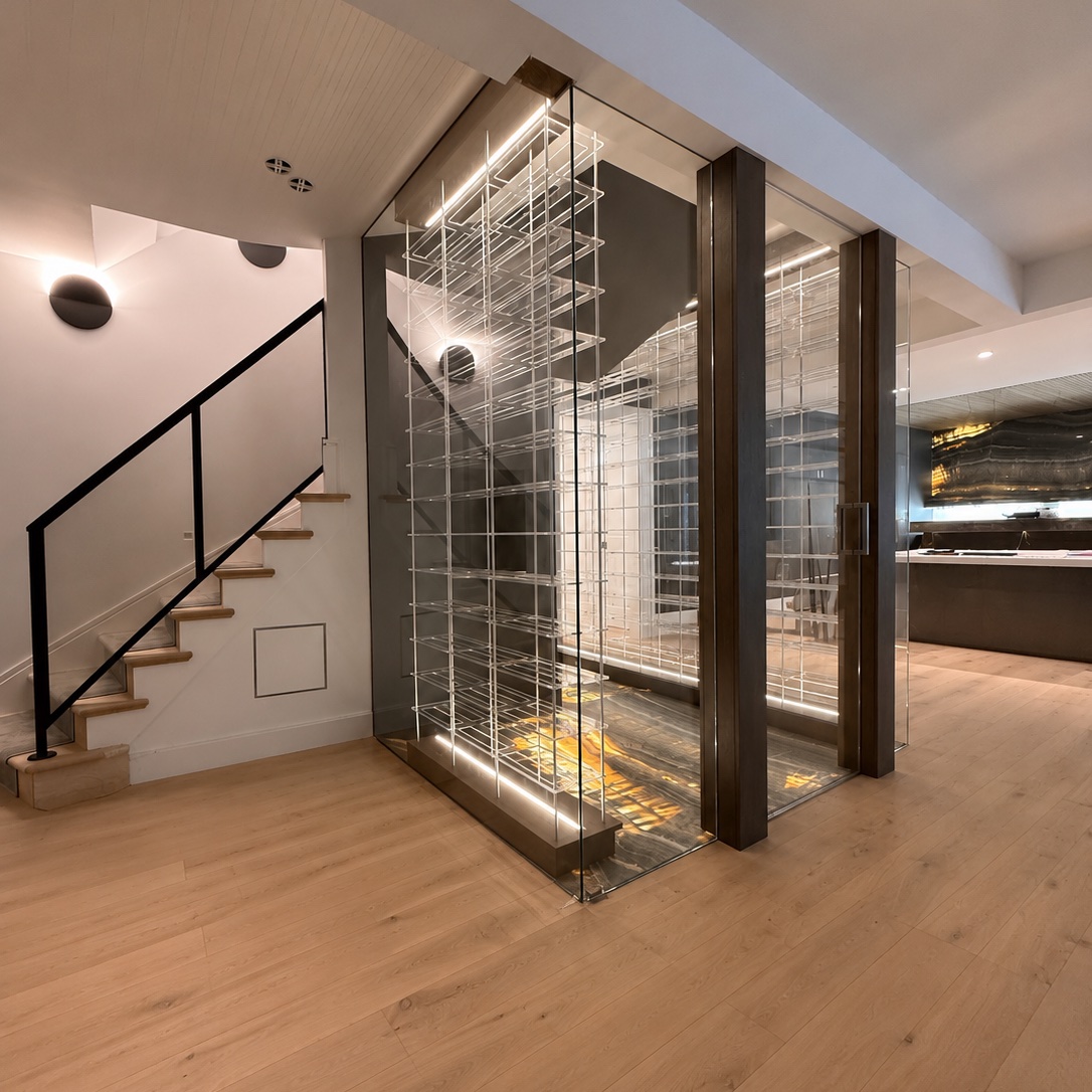 SteelCityGlass's tweet photo. Recently completed in Bethesda, Maryland. 🌟

Floor to ceiling glass. Integrated lighting. Custom detailing.

This glass enclosed wine room was designed to be more than storage. It was designed to be part of the experience.

Definitely a fun project to see come together!

#glass https://t.co/f6aYrXKHvK