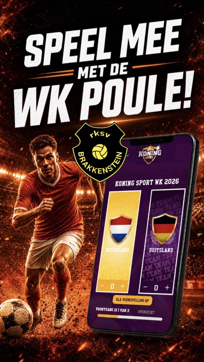 Brakkenstein's tweet photo. Het #WK 2026 begint donderdag, en dat betekent natuurlijk ook: tijd voor de officiële WK #Poule van #Voetbalvereniging @Brakkenstein! ⚽🌍
Deelname kost €10 per persoon.
Doe mee en laat zien wie dé voetbalkenner van #Brakkenstein is! ⚽🏆: https://t.co/LQSzLu6EuX https://t.co/iJpLH5LhgQ