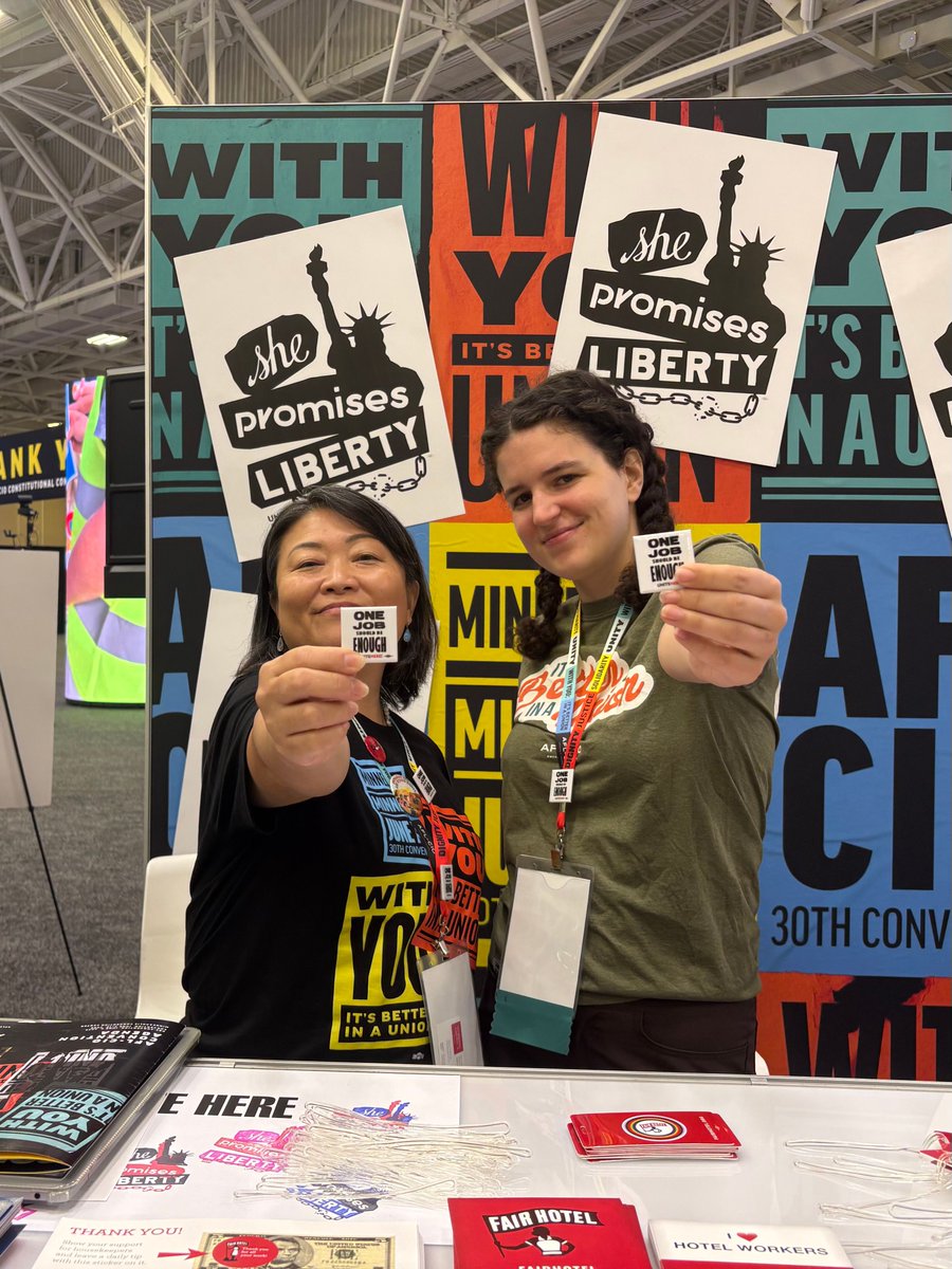 unitehere's tweet photo. UNITE HERE in the house this week at the 2026 @aflcio convention! ✊🏽🔴 We're honored to be with labor allies &amp; stand in solidarity with them. As UNITE HERE President Gwen Mills said on stage, “The fate of our movement, our lives &amp; our democracy depends on worker power”. #afl2026 https://t.co/VTRubfxzZU
