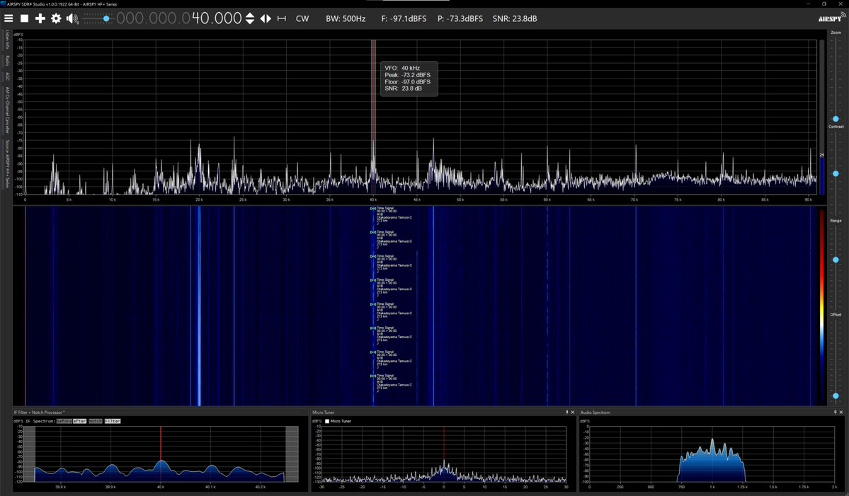 radiosiesta's tweet photo. 今しがたのVLF
21.1、22.2、25、40、54、60kHzは入感中
おはようございます
#VLF
#Airspy
#SDRSharp
#YouLoop
#YouTwin
#YouTwist https://t.co/tqHQYxYb82