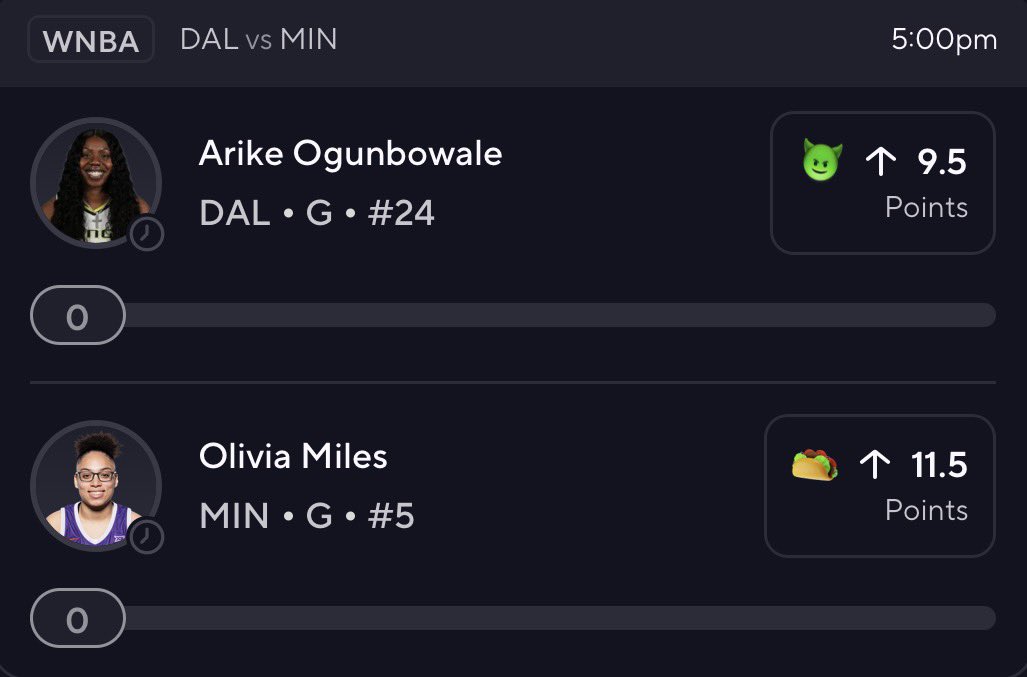UziLuvBets's tweet photo. WNBA TACO TUESDAY LETS EAT ⛹🏽‍♀️🌮

#PrizePicks | #GambleX | #WNBA https://t.co/sY11YRA5qJ