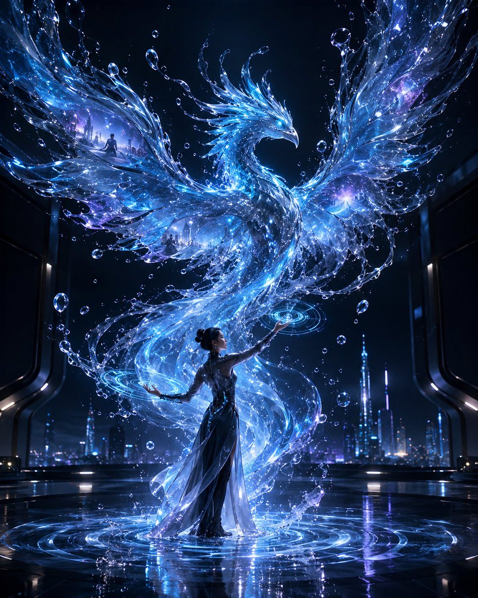 wmstoverjr's tweet photo. QT your Liquid Art. 💦

I wanted this one to feel like liquid becoming more than motion.

A sculptor standing in still water.
A phoenix rising from glass-like tides, silver droplets, and living light.
Something half-formed, half-dissolving, like creation happening in real time.

Water, memory, and transformation all in one shape.

Show me your liquid worlds, your flowing forms, and the art you can pull out of the tide.

#SciFiArt #LiquidArt