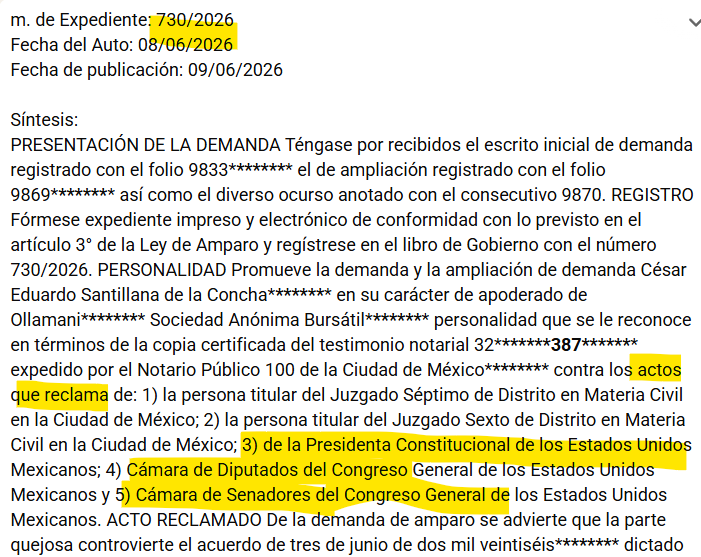 fantasmasuarez's tweet photo. 🚨"El estadio se rige por la reglamentación de @FIFAcom..."  
Según este dicho: entonces la FIFA se amparó para no cumplir con las medidas cautelares de palco habientes y dueños de plateas y se sometió a las autoridades judiciales ordinarias de Mexico reconociendo como máxima autoridad a la presidenta Sheinbaum.
-Datos públicos señalan que se exhibió una garantía de un millón de pesos por el amparo 730/2026 que es contra las decisiones de la juez 7o. y 6o. de lo civil pero también contra la presidenta @Claudiashein y las dos cámaras ¿cuál fue el motivo de esto último? 
-Este amparo indirecto NO señala NADA sobre la ampliación de las 11 medidas cautelares añadidas posteriormente mismas que también les fueron notificadas. Solo de las primeras; ¿grave error o estrategia legal? ¿Cayeron en desacato o la libraron?
-Vendrán nuevas y fuertes batallas legales, no tengan dudas....