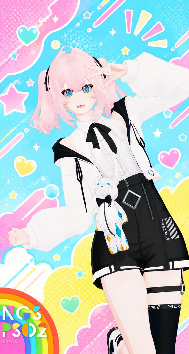 poporon6666's tweet photo. にじさんじコラボ来たわね🌟
めるとの衣装を着てみたよ✌
他のキャラも可愛いから全部オススメ💯

#PSO2NGS #PSO2NGS_SS #ma7ロゴ https://t.co/hDSbhzbp7T