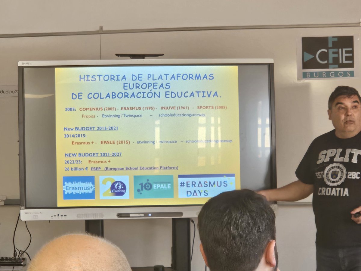 cfiemiranda's tweet photo. Jornadas De Burgos a Europa y vuelta:  difusión de experiencias #ErasmusPlus con @cfieburgos

🛠 Taller eTwinning y Erasmus: movilidades combinadas y uso de Twinspace, José Luis García de Diego, CEPA Conde de Aranda

 #internacionalizaCyL
#formaciónCyL

@sepiegob https://t.co/YRdrT1gvdl