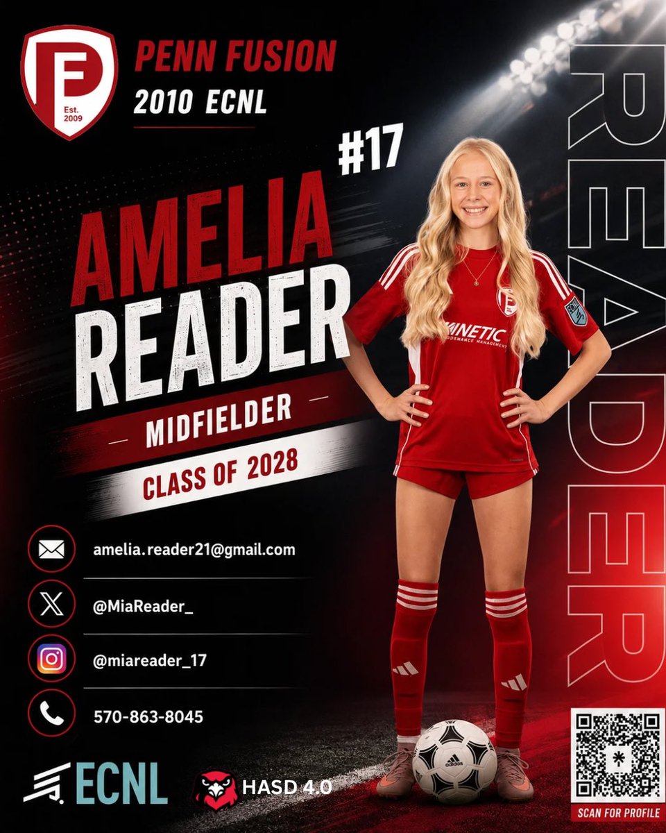 MiaReader_'s tweet photo. 🔜 June 15 is almost here! Excited to officially begin my recruiting journey! I'm so grateful for everyone who has supported, encouraged, and believed in me along the way. I’m ready to work, compete and chase my dreams at the next level. Coaches, I can’t wait to connect with you!  📞 ⚽️ #Recruiting #StudentAthlete
@PennFusion_SA @ImYouthSoccer @ECNLgirls @TheSoccerWire @PrepSoccer @TopDrawerSoccer @girlssoccernet @TheECNL