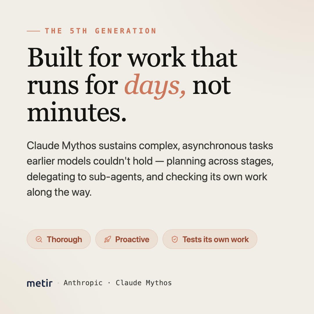MetirHQ's tweet photo. Claude Mythos 5 - available on Metir!

#Anthropic #Claude #Metir #ClaudeMythos https://t.co/1onVQvXpOv