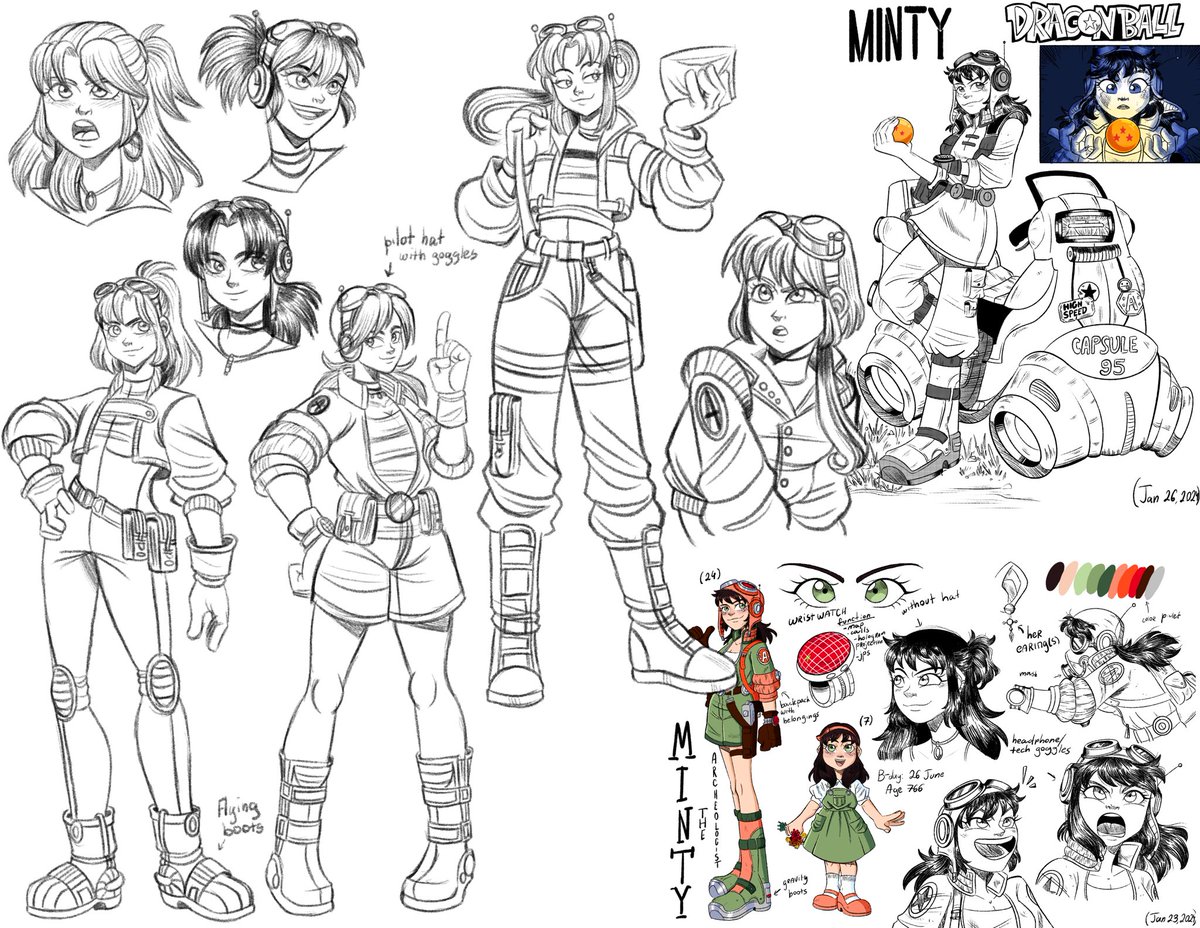 Bard16Solar's tweet photo. Dragon Ball: Concept art of Minty and Scallio’s redesigns. 

Which one you like the most?
#dragonball #dbz #saiyanoc #conceptart #characterdesign #sketch https://t.co/CtET9UjhY7