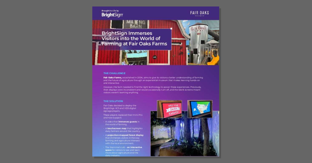 PcnaidInc's tweet photo. When storytelling matters, tech should never be the problem. 💡 See how BrightSign helped Fair Oaks Farms bring their experience to life—flawlessly. ▶️ Watch now. #BrightSign #AVTech https://t.co/ocGH0kzGVp https://t.co/qSaGADbjCB