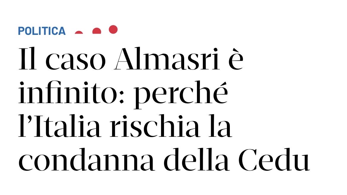 lisameyerildra1's tweet photo. Sul caso Almasri si apre un nuovo fronte per il governo italiano. Dopo la Corte penale internazionale, ora l’esecutivo potrebbe dover rispondere della vicenda anche davanti alla Corte europea dei diritti dell’uomo e mi sembra il minimo 
Che governo vergognoso https://t.co/xgfxALCVXn