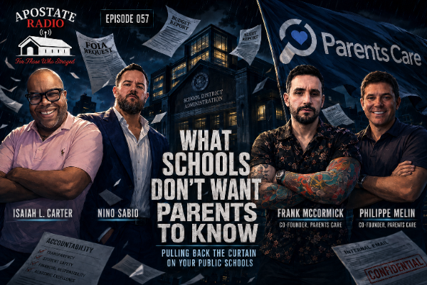 IsaiahLCarter's tweet photo. TONIGHT ON APOSTATE RADIO:
Episode 057, with our good brother @CBHeresy and Phillipe Melin joining us to talk about the really crazy things STILL going on in public schools right now.
7p Eastern, here on X, YouTube and Rumble!!
#ForThoseWhoStrayed #ApostateRadioLive https://t.co/oLf8ElBqPi