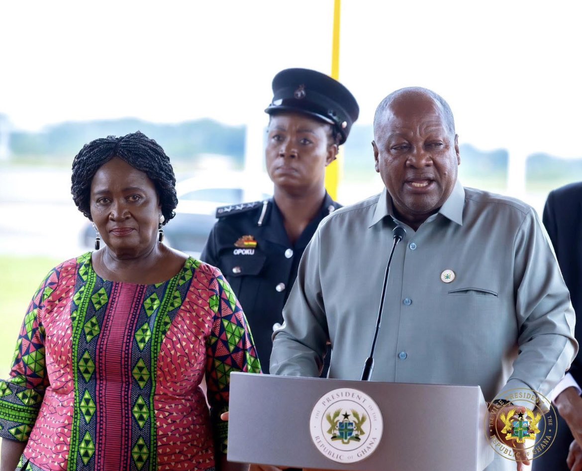 TheListowel1's tweet photo. His Excellency President John Dramani Mahama is back in Ghana following successful official visits to the UK and Belarus.

Welcome home, sir❤️🫶🏿! https://t.co/1r07bYqfV8
