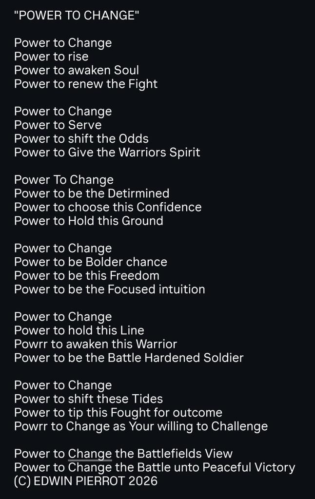 edwinpierrot13's tweet photo. "POWER TO CHANGE"
@XBOX @CallofDuty
#Poetry #Poem #Songwriting #CountryMusic #Inspiration #Motivation #CallofDuty #CallofDutyModernWarfare3 #modernwarfare3 #modernwarfareIII #MWIII #MW3 #gaming #onlinegaming #gamer #gameon #SoldierUp #tothebattlefield #nevergiveup #TryYourBest https://t.co/G9rqOiPhFf