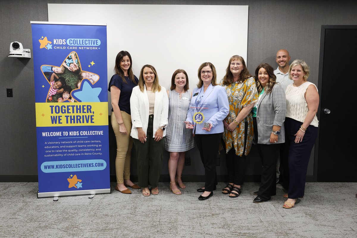 RenoCountyKS's tweet photo. 🏆 Reno County Child Care Task Force has been recognized as a Kansas Child Care Community Champion by Child Care Aware of Kansas!
When residents identified child care as a priority, Reno County said yes and helped support local solutions. See story at https://t.co/BaVyG2qIhu https://t.co/IgkocdqHsU