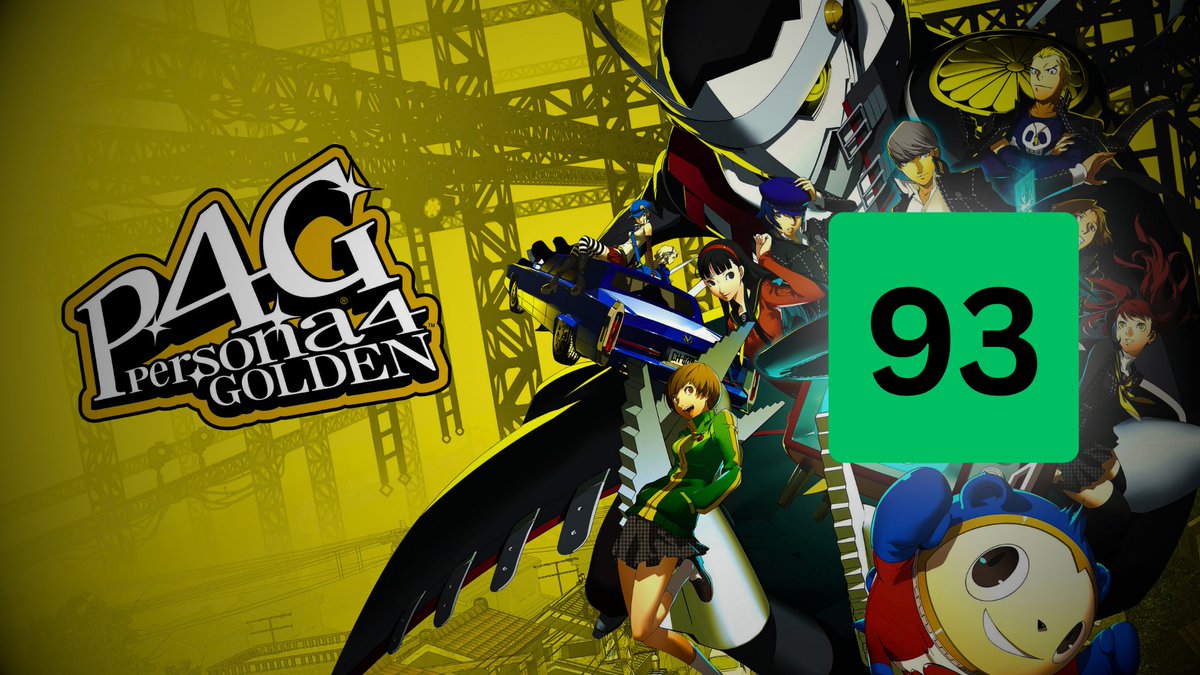 MazineComenta's tweet photo. Los juegos mejor valorados de Atlus en Metacritic:
1- Persona 5 Royal: 95
2- Metaphor ReFantazio: 94
3- Persona 4 Golden: 93

Cuánto creéis que tendrá Persona 4 Revival? https://t.co/0LZvMmaXyE