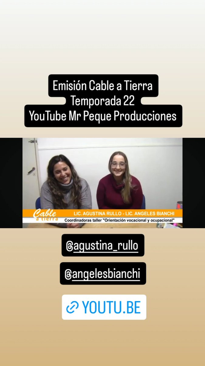 MarioMargarit's tweet photo. Lunes 8. Cable a Tierra. Temporada 22. Emisión 1143. Capturas Link YouTube Mr Peque Producciones. Notas con Paola Alem x ACAD y licenciadas Agustina Rullo y Angeles Bianchi coordinadoras taller orientación vocacional y ocupacional. Y bloque data Prensa Municipalidad. Uf! https://t.co/Genq54vbnO