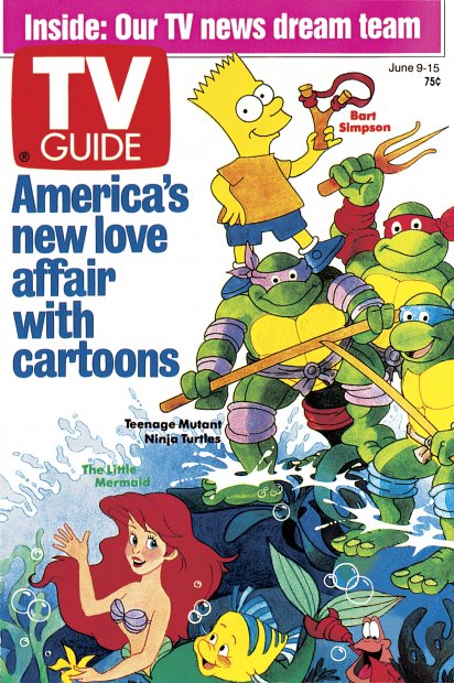 RealSeedyMac's tweet photo. "Teenage Mutant Ninja Turtles , The Little Mermaid, The Simpsons"
Bart Simpson, Teenage Mutant Ninja Turtles, The Little Mermaid

TV Guide
June 9, 1990 https://t.co/hcJ0skaJve