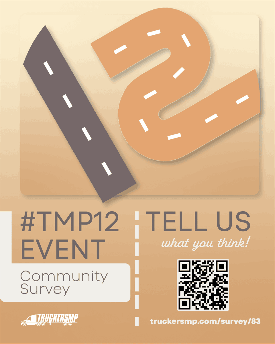 TruckersMP's tweet photo. We want your feedback! 💬

🔗 Take our quick survey and let us know your feedback and suggestions by June 16th through https://t.co/8JdZ4K5rAX

#BestCommunityEver #SCSSoftware #SCS #ETS2 #EuroTruckSimulator2 #ATS #AmericanTruckSimulator https://t.co/GrU2XWJ9O4