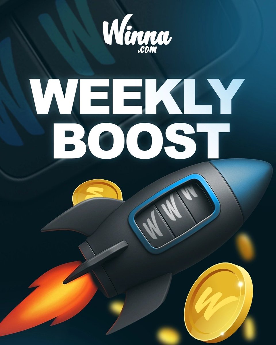 Winna's tweet photo. Weekly boost is live 🚀

Loading up for the weekend. Grab your boost in the Bonus Center and let the spins ride! https://t.co/zy45C2Uaac