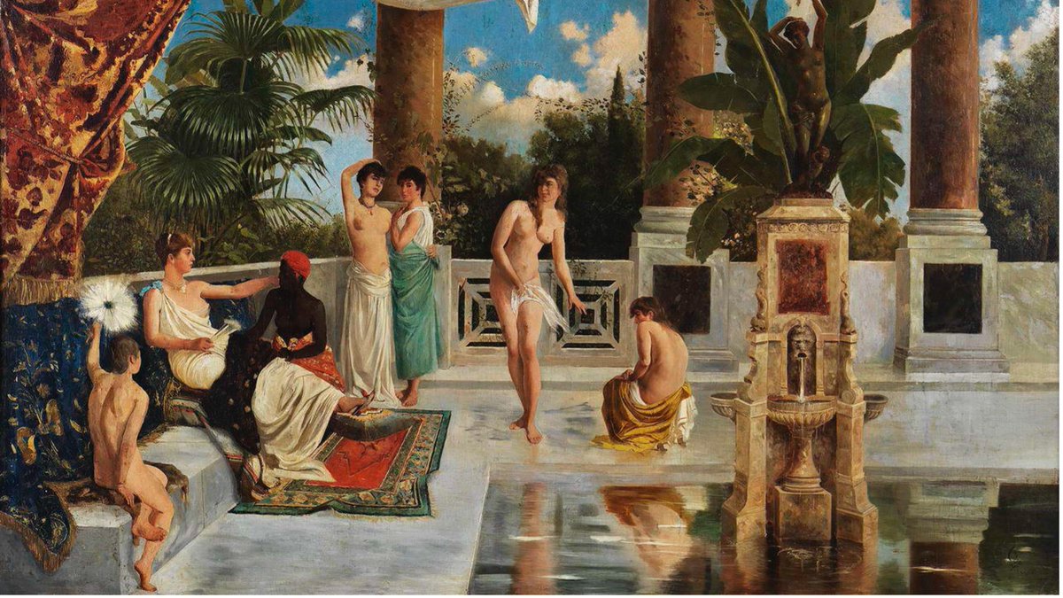 stendhalist's tweet photo. 'Women in the Courtyard', painted by the last Ottoman Caliph Abdülmecid II https://t.co/3bIzU3WWKt