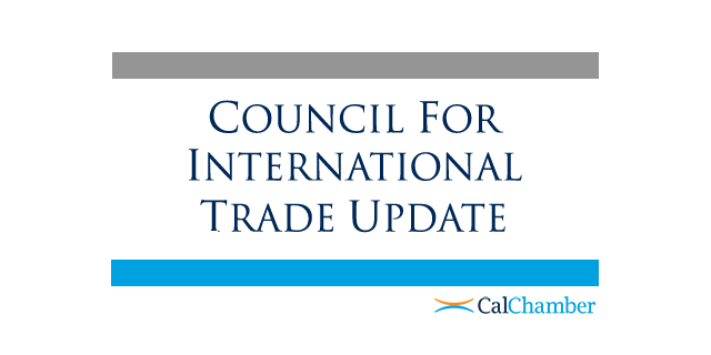 CalChamber's tweet photo. In this week's news from the Trade Update:
⦁ Proposed #Tariff Actions Could Raise Revenue by Nearly $1 Trillion
⦁ Federal Register Notice on Input From U.S.-China Board of Trade
⦁ #WhiteHouse Fact Sheet: President Donald J. Trump Strengthens Customs Enforcement
⦁ @portoflongbeach shares progress on clean air agreement
⦁ Global #TradeNews and Events
https://t.co/QDeJ5A9Y8C
