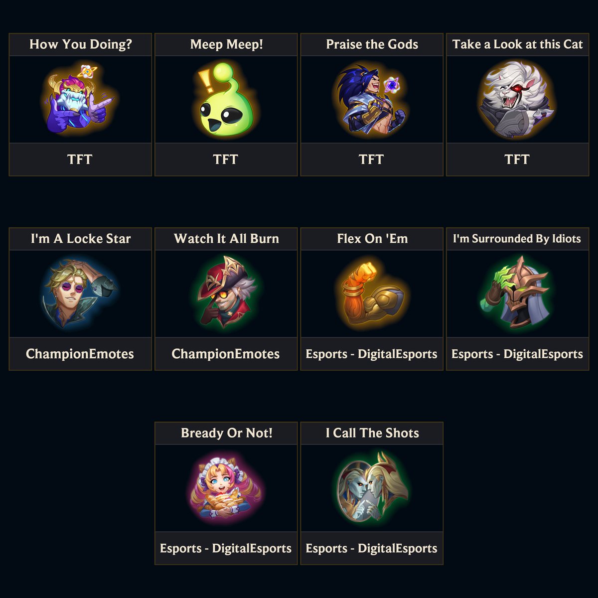 SkinSpotlights's tweet photo. New Emotes, Icons &amp; Loading borders https://t.co/3GkJk7a2lA