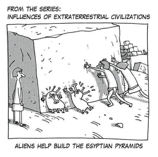Atlantis_Scout's tweet photo. Aliens and the pyramids? Irony of ironies .... :-) https://t.co/MgtuZ1gIgt