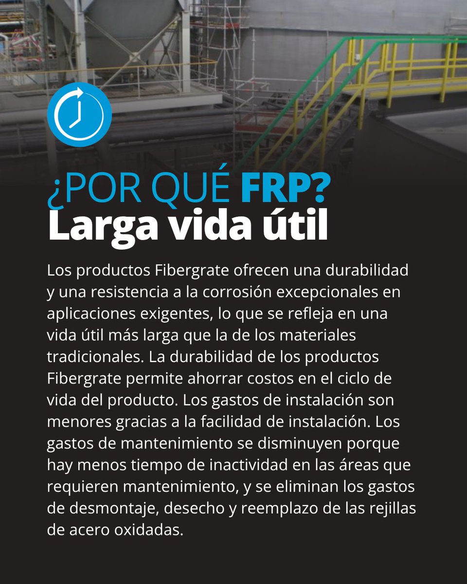 FibergrateMex's tweet photo. Diseñado para durar, pensado para ahorrar ⏳💪

El acero se desgasta con el tiempo y eleva los costos. El FRP de Fibergrate ofrece una alternativa duradera, resistente a la corrosión y con menor mantenimiento.

#FRP #IngenieríaIndustrial #ResistenciaALaCorrosión https://t.co/9hNBDun2yp