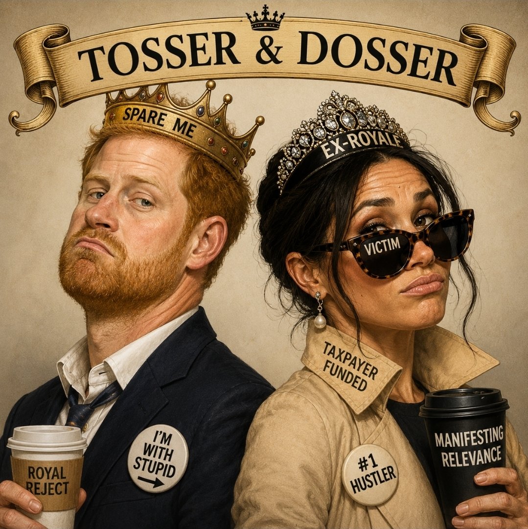 BeeWilde2's tweet photo. @longsally Prince Harry and Meghan Markle ONLY want "reconciliation" [sic] because they are abject failures n crooks:

#FindingFreedom #Spare #Endgame -- their toxic @oprah lie-fest, @spotify, @netflix, etc. -- have bombed.⚡️#Flop 

#DumbPrince #PrinceHarry #Megxit #YachtGirl #MeghanMarkle https://t.co/cCFBeFLOdk