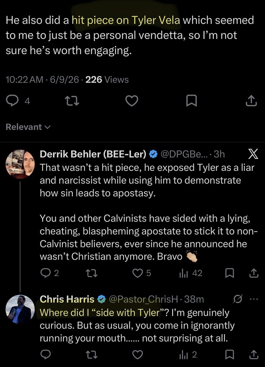 DarthExegete's tweet photo. @Pastor_ChrisH @DPGBehler @Soteriology101 @HwsEleutheroi @TKJaros @DrFrankTurek Idk maybe where you characterize calling out a liar a “hit piece.” https://t.co/DWpDZ1gdtk