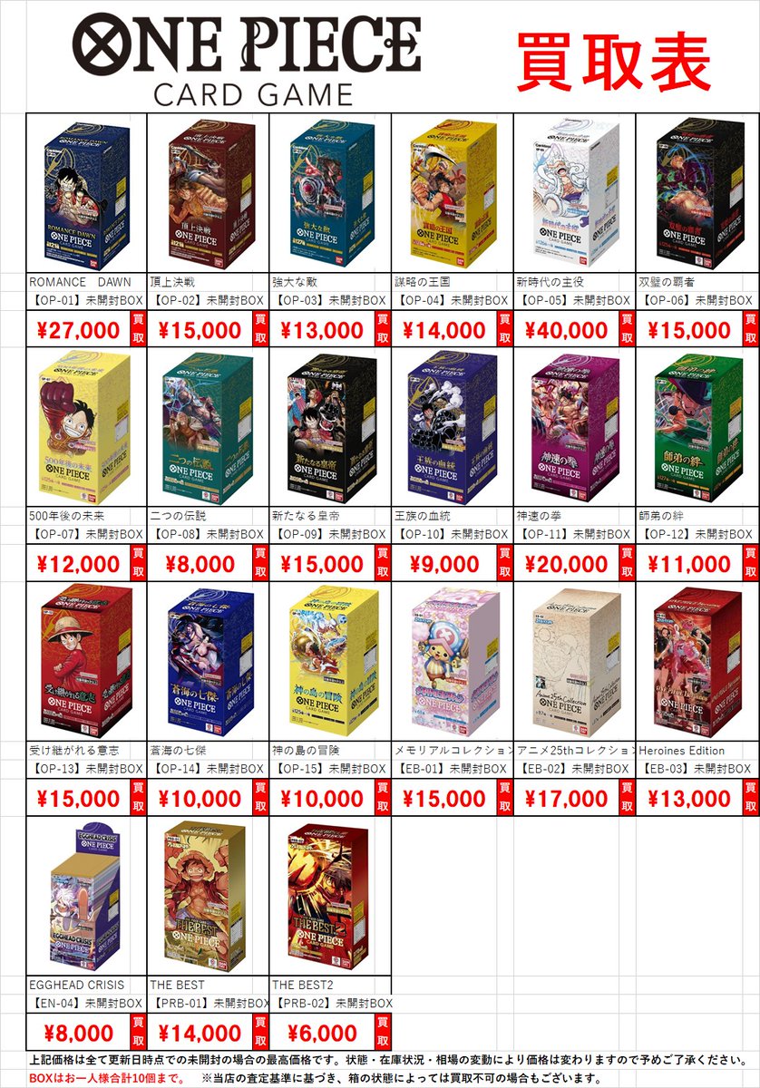 おはようございます☀ ドラゴンボール、ワンピースカード 未開封BOX