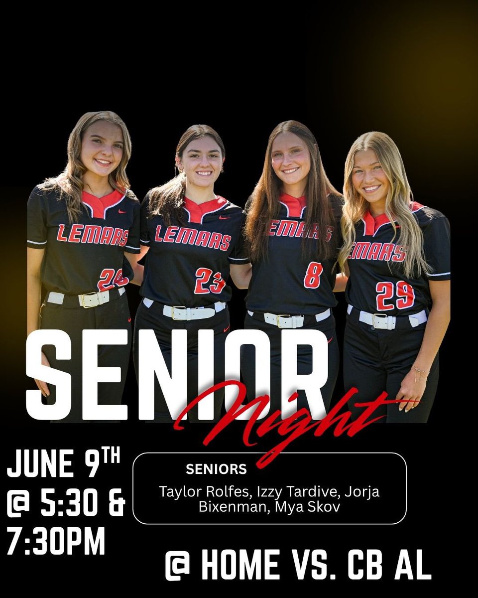 LeMarsSoftball's tweet photo. SENIOR NIGHT 💥 https://t.co/GW98x09hDK