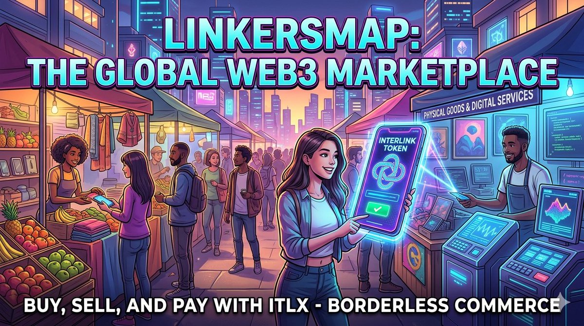 Steve5202671's tweet photo. 🎆 Task of the Day - Day 65.
10. The Global Web3 Marketplace
Summary: LinkersMap is designed as a borderless marketplace where users can seamlessly buy, sell, and pay .
#Inter_link
#ITLG #ITL #ITLX
#ITLX_Defi
#interlinklabsas https://t.co/3ZNA8aNL43