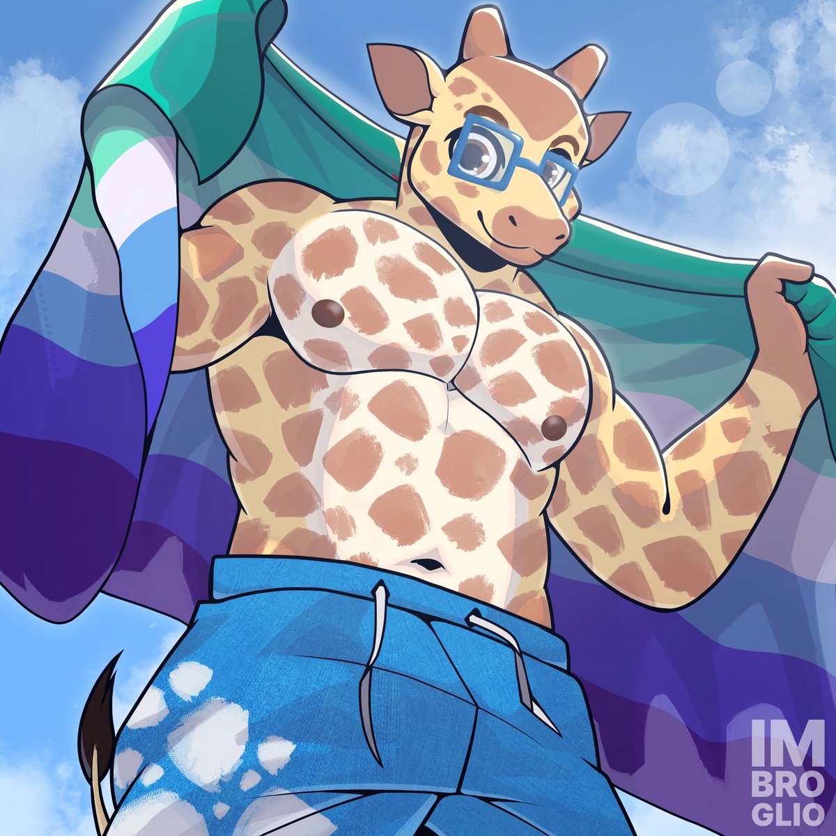 MattTheGiraffe_'s tweet photo. HAPPY PRIDE MONTH

@imbroglio_24 did an amazing job with this art piece!! (When did i get so buff?😳)

There are still unlimited slots until the end of June, so make sure to check them out if you also want to celebrate pride with me! https://t.co/woKNbBb5ak